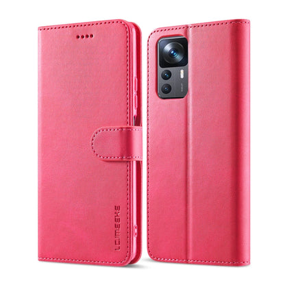 For Xiaomi 12T / 12T Pro LC.IMEEKE Calf Texture Leather Phone Case(Red)