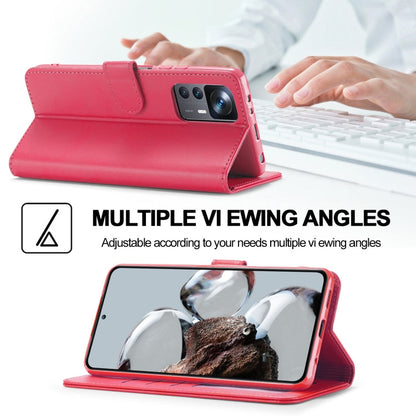 For Xiaomi 12T / 12T Pro LC.IMEEKE Calf Texture Leather Phone Case(Red)
