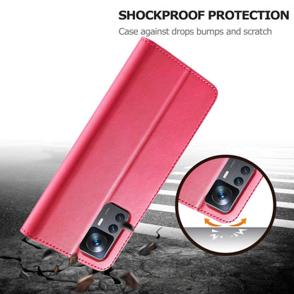 For Xiaomi 12T / 12T Pro LC.IMEEKE Calf Texture Leather Phone Case(Red)