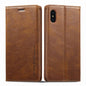 For iPhone X / XS LC.IMEEKE RFID Anti-theft Leather Phone Case(Brown)