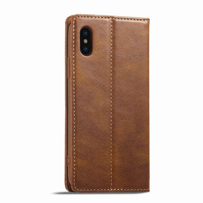 For iPhone X / XS LC.IMEEKE RFID Anti-theft Leather Phone Case(Brown)