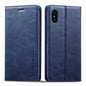 For iPhone X / XS LC.IMEEKE RFID Anti-theft Leather Phone Case(Blue)