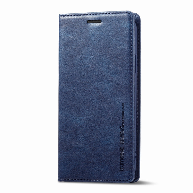 For iPhone X / XS LC.IMEEKE RFID Anti-theft Leather Phone Case(Blue)