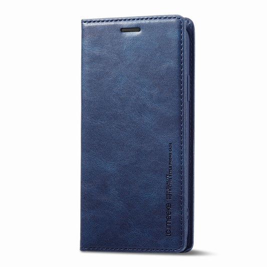 For iPhone X / XS LC.IMEEKE RFID Anti-theft Leather Phone Case(Blue)