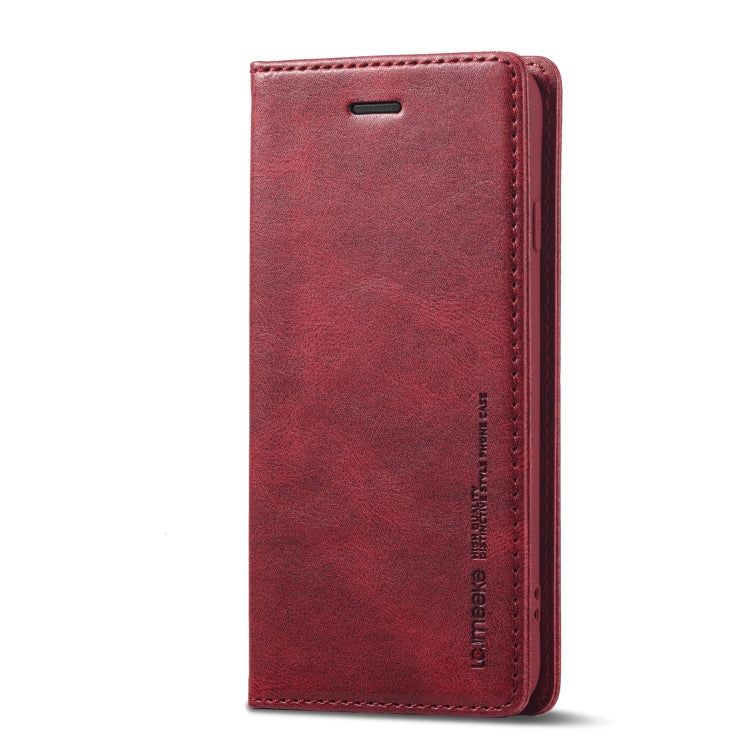 For iPhone 8 Plus / 7 Plus LC.IMEEKE RFID Anti-theft Leather Phone Case(Red)