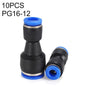 PG16-12 LAIZE 10 pcs Raccord rapide pneumatique droit réducteur en plastique