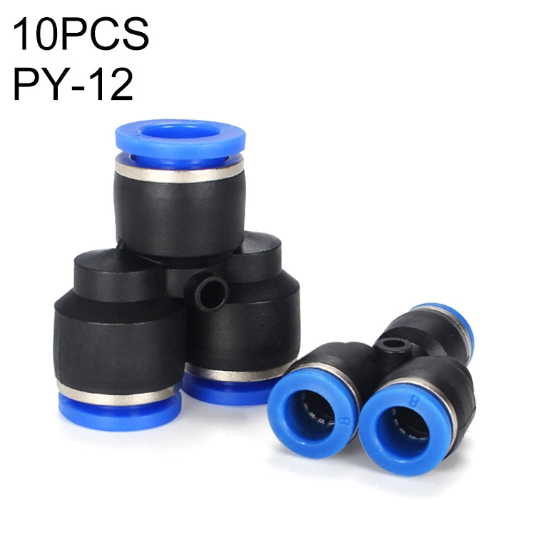 PY-12 LAIZE 10 pcs connecteur rapide pneumatique réducteur en T en plastique de type Y