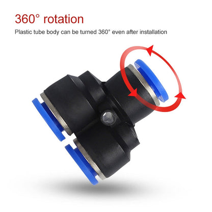 PY-12 LAIZE 10 pcs connecteur rapide pneumatique réducteur en T en plastique de type Y