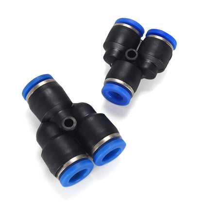 PY-14 LAIZE 2pcs Plastic Y-type Tee Reducing Pneumatic Quick Fitting Connector