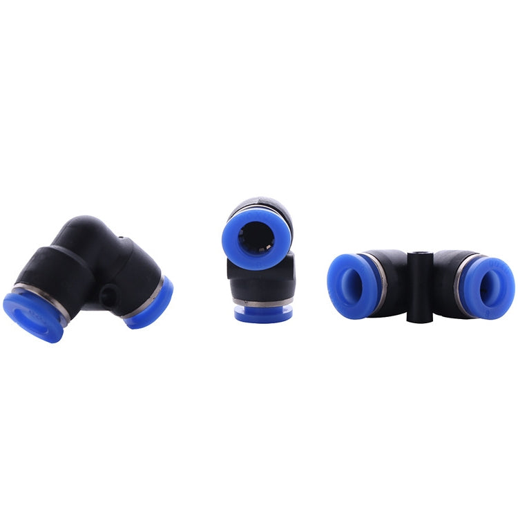 Raccord rapide pneumatique coudé en plastique PV-6 LAIZE, 10 pièces