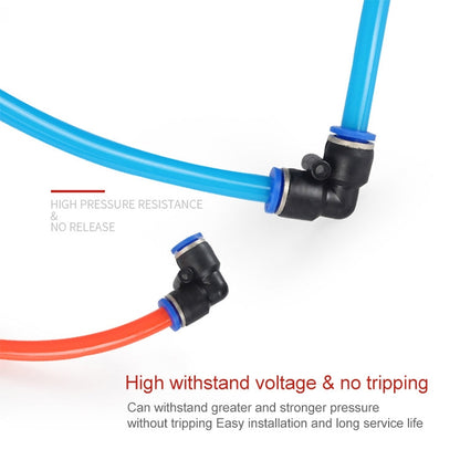 Raccord rapide pneumatique coudé en plastique PV-6 LAIZE, 10 pièces