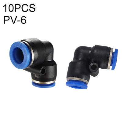 Raccord rapide pneumatique coudé en plastique PV-6 LAIZE, 10 pièces