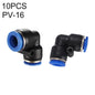 PV-16 LAIZE 10 pcs connecteur pneumatique rapide coudé en plastique