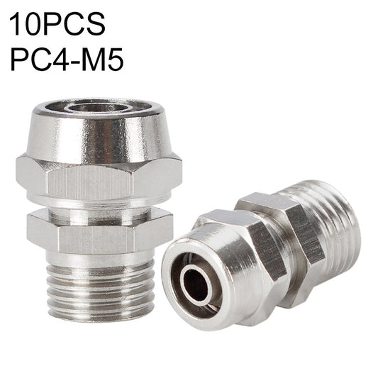 Raccord rapide pneumatique PC4-M5 LAIZE 10pcs en cuivre nickelé