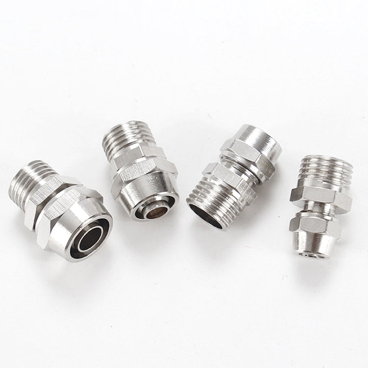 PC12-02 LAIZE 2pcs Nickel Plated Copper Pneumatic Quick Fitting Connector