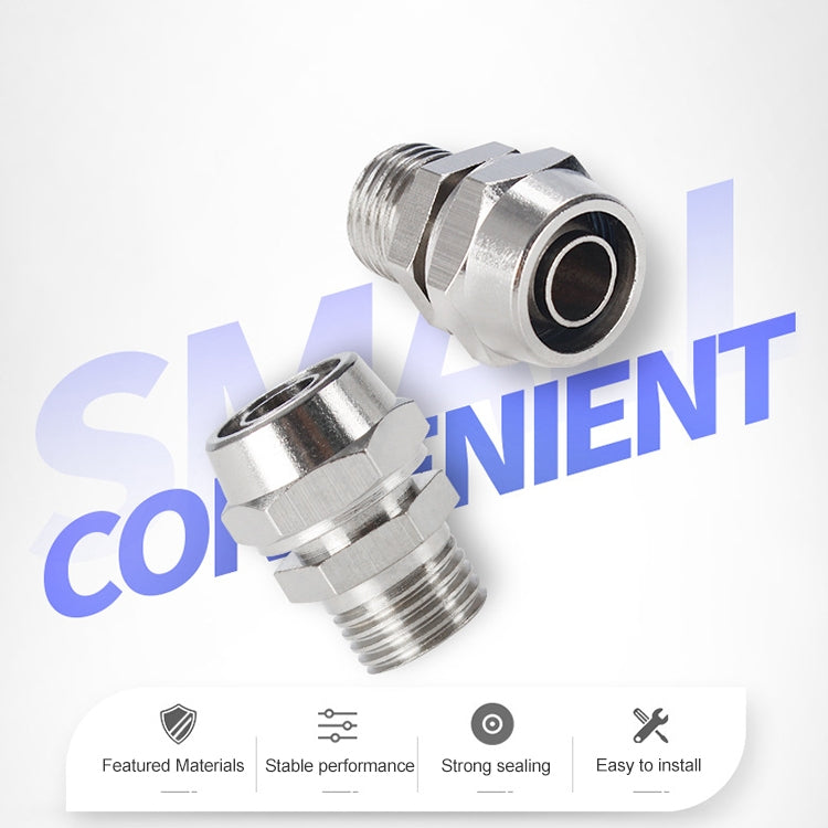 PC12-02 LAIZE 2pcs Nickel Plated Copper Pneumatic Quick Fitting Connector