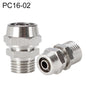 Raccord rapide pneumatique en cuivre nickelé PC16-02 LAIZE