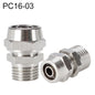 PC16-03 LAIZE Nickel Plated Copper Pneumatic Quick Fitting Connector