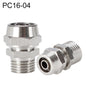 PC16-04 LAIZE Nickel Plated Copper Pneumatic Quick Fitting Connector