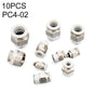 PC4-02 LAIZE 10pcs PC Straight Pneumatic Quick Fitting Connector