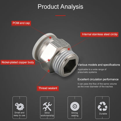 PC4-02 LAIZE 10pcs PC Straight Pneumatic Quick Fitting Connector