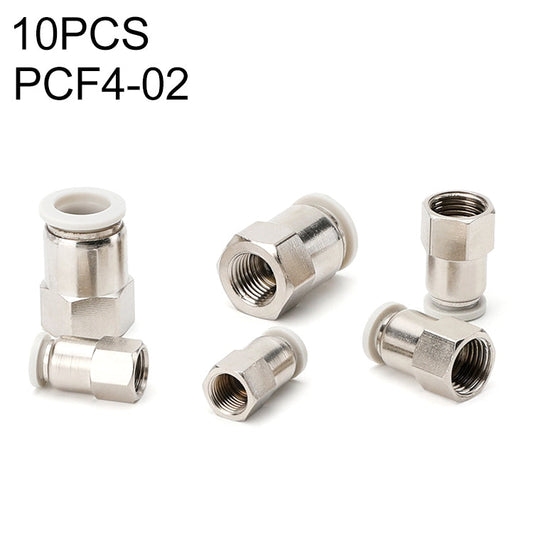 Raccord rapide pneumatique droit à filetage femelle PCF4-02 LAIZE 10 pièces