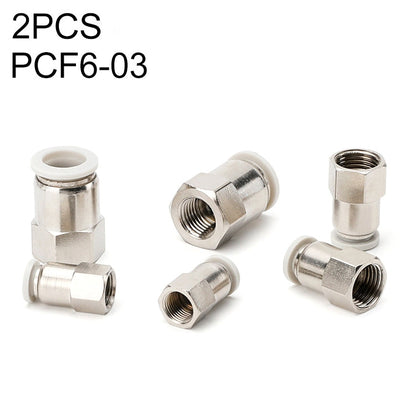PCF6-03 LAIZE 2pcsFemale Thread Straight Pneumatic Quick Fitting Connector