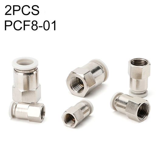 Raccord rapide pneumatique droit à filetage femelle PCF8-01 LAIZE 2 pièces