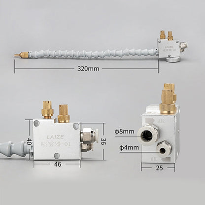 LAIZE CNC Lathe Mist Coolant Lubrication Spray Engraving Machine Cooling Sprayer With Magnetic Base