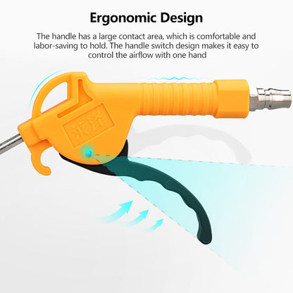 LAIZE Plastic AR-TS Blowing Handheld Compressor Air Blowing Dust Cleaning Gun Long Nozzle(Yellow)