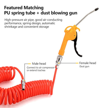 LAIZE Plastic AR-TS Blowing Handheld Compressor Air Blowing Dust Cleaning Gun Short Nozzle(Yellow)
