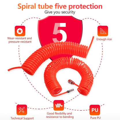LAIZE Compressor Air Flexible PU Spring Tube without Connector, Specification:10x6.5mm, 12m