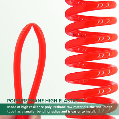 LAIZE Compressor Air Flexible PU Spring Tube without Connector, Specification:10x6.5mm, 12m