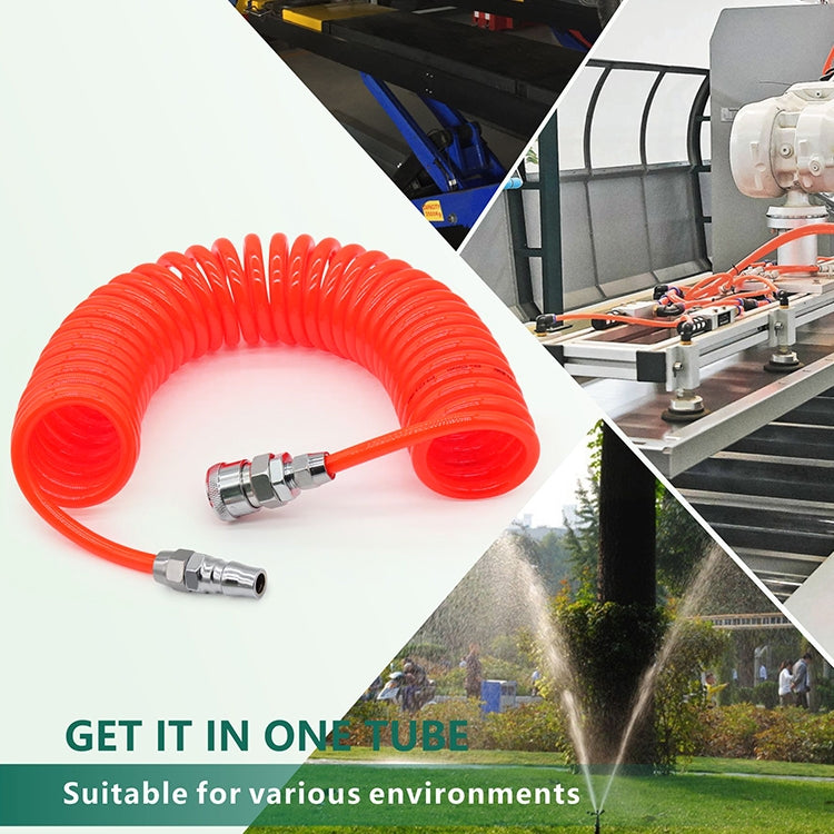 LAIZE Compressor Air Flexible PU Spring Tube with Connector, Specification:8x5mm, 6m