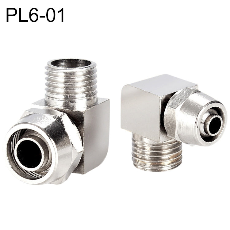 PL6-01 Raccord rapide en cuivre nickelé pour trachée, connecteur femelle verrouillable