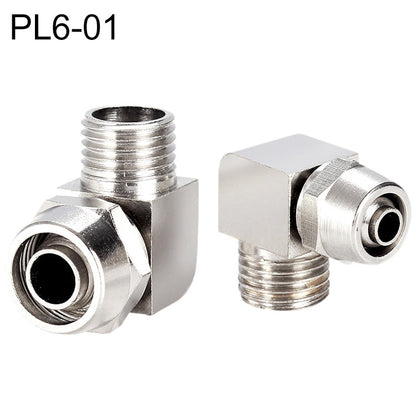 PL6-01 Raccord rapide en cuivre nickelé pour trachée, connecteur femelle verrouillable
