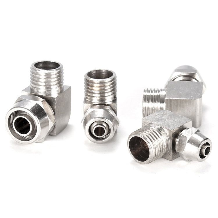 PL6-01 Raccord rapide en cuivre nickelé pour trachée, connecteur femelle verrouillable