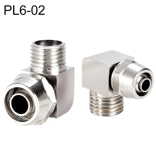 PL6-02 LAIZE Raccord rapide à verrouillage pour trachée en cuivre nickelé, connecteur femelle