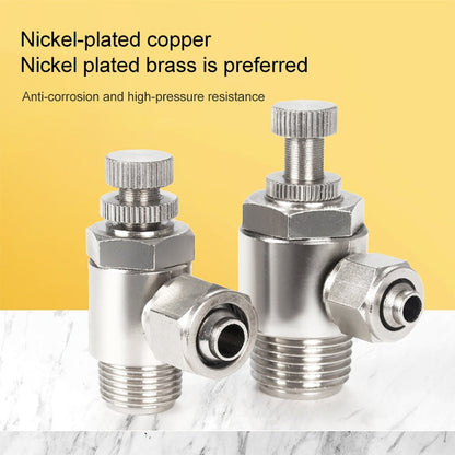 SL10-01 LAIZE Nickel Plated Copper Trachea Quick Fitting Throttle Valve Lock Female Connector