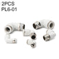 PL6-01 LAIZE 2pcs PL Elbow Pneumatic Quick Fitting Connector