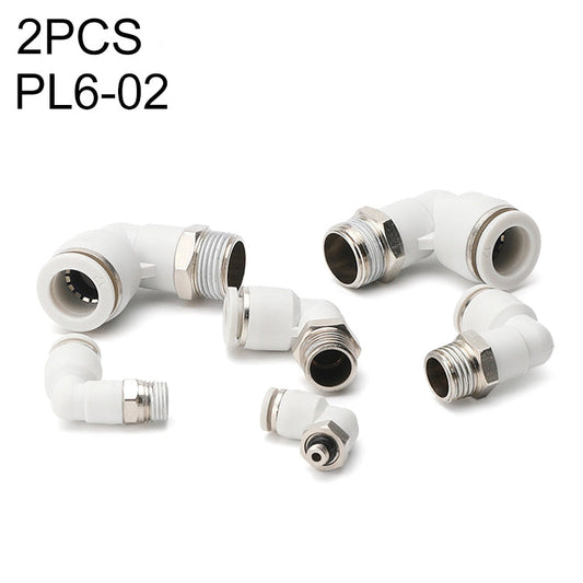 PL6-02 Coudes pneumatiques rapides raccord 2pcs PL