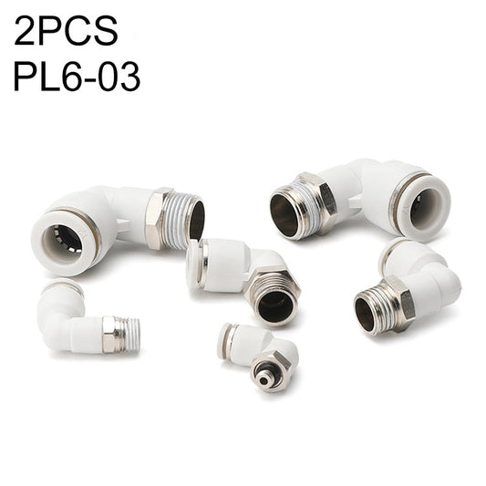 PL6-03 LAIZE Raccord rapide pneumatique coudé PL 2pcs