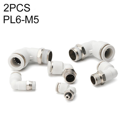 PL6-M5 LAIZE 2pcs Connecteur Rapide Pneumatique Coude PL