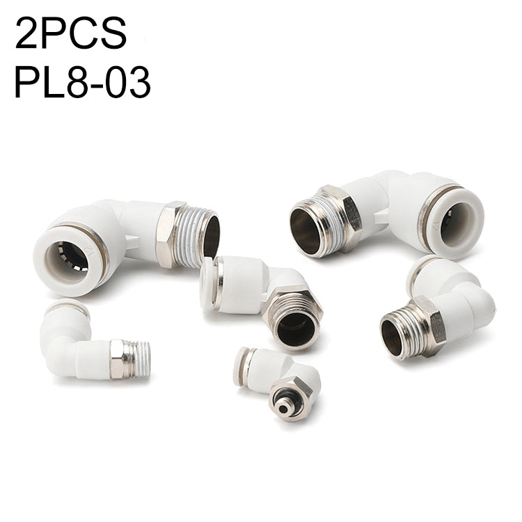 PL8-03 LAIZE 2pcs PL Elbow Pneumatic Quick Fitting Connector