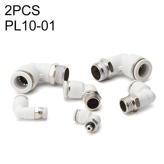 PL10-01 Raccord rapide pneumatique coudé PL (2 pièces)