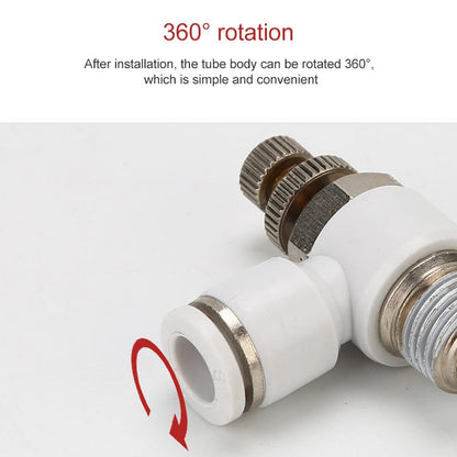 SL10-02 Raccord rapide pneumatique coudé de régulation de débit SL
