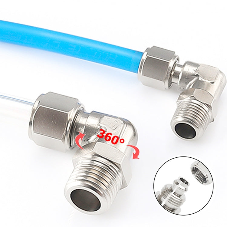 PL6-02 LAIZE Nickel Plated Copper Trachea Quick Fitting Twist Swivel Elbow Lock Female Connector