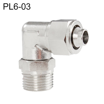 PL6-03 LAIZE Raccord rapide coudé pivotant nickelé en cuivre pour trachée Raccord femelle à verrouillage