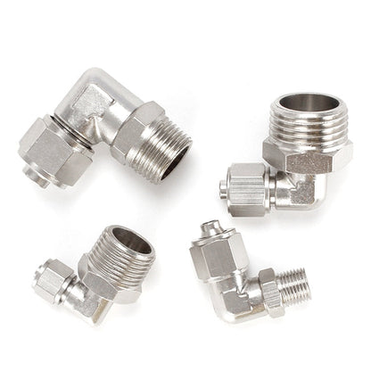 PL8-02 Raccord rapide coudé rotatif LAIZE en cuivre nickelé pour trachée, connecteur femelle verrouillable