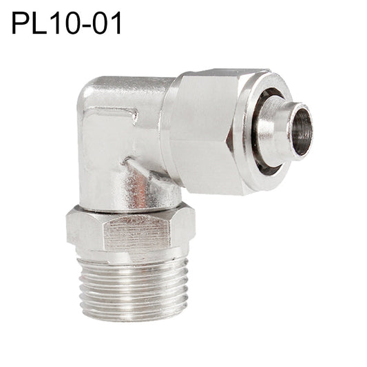 PL10-01 LAIZE Raccord rapide à visser, coudé pivotant, en cuivre nickelé, pour trachée, connecteur femelle